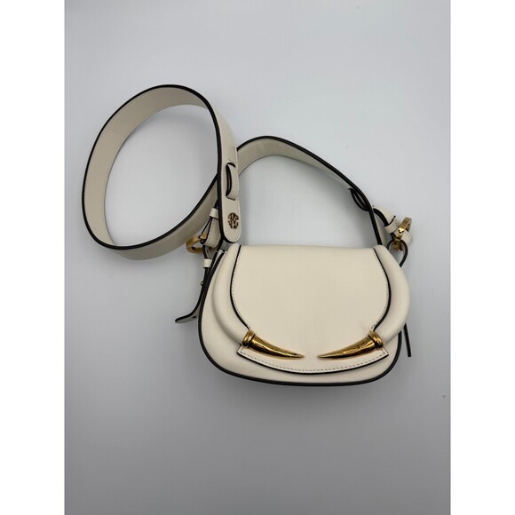 Roberto Cavalli Handbags - Vintage Roberto Cavalli Fang Bang Shoulder Bag Womens White Small Saddle Luxury